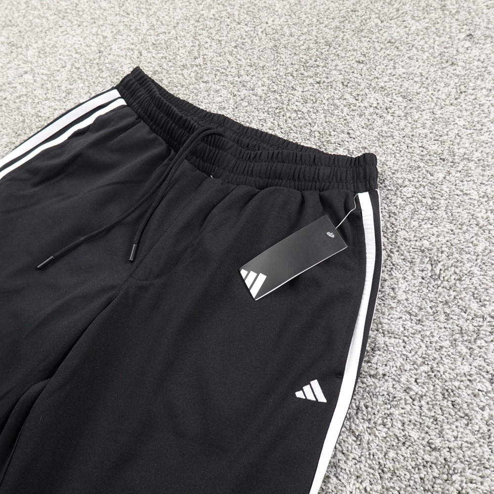 NEW Adidas Pants Mens M Black Track Warm Up Drawstring Jogger Sweatpants Gym Run